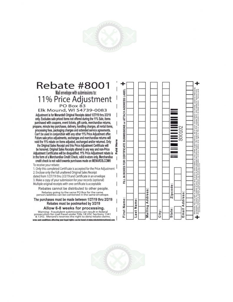 Menards Rebate 6879 Form Menards Rebate 6879 Form