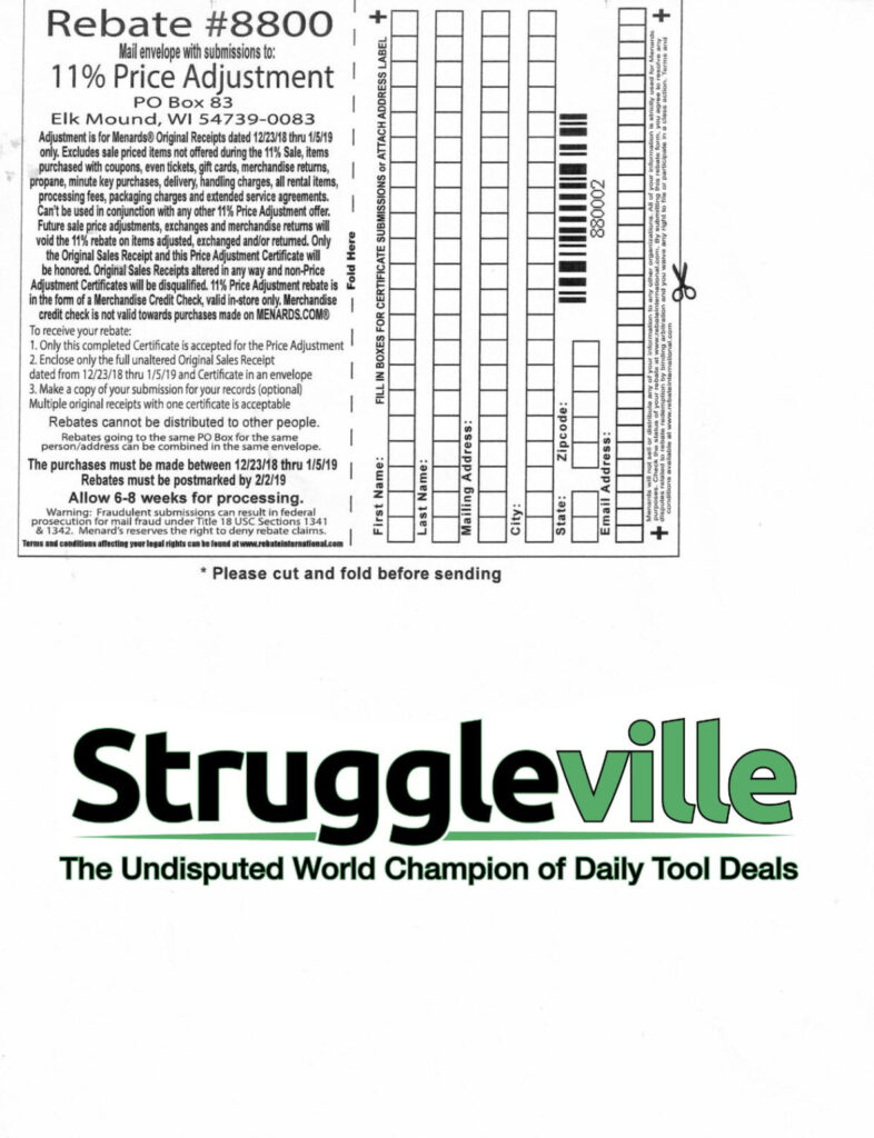 Menards Rebate Forms Printable