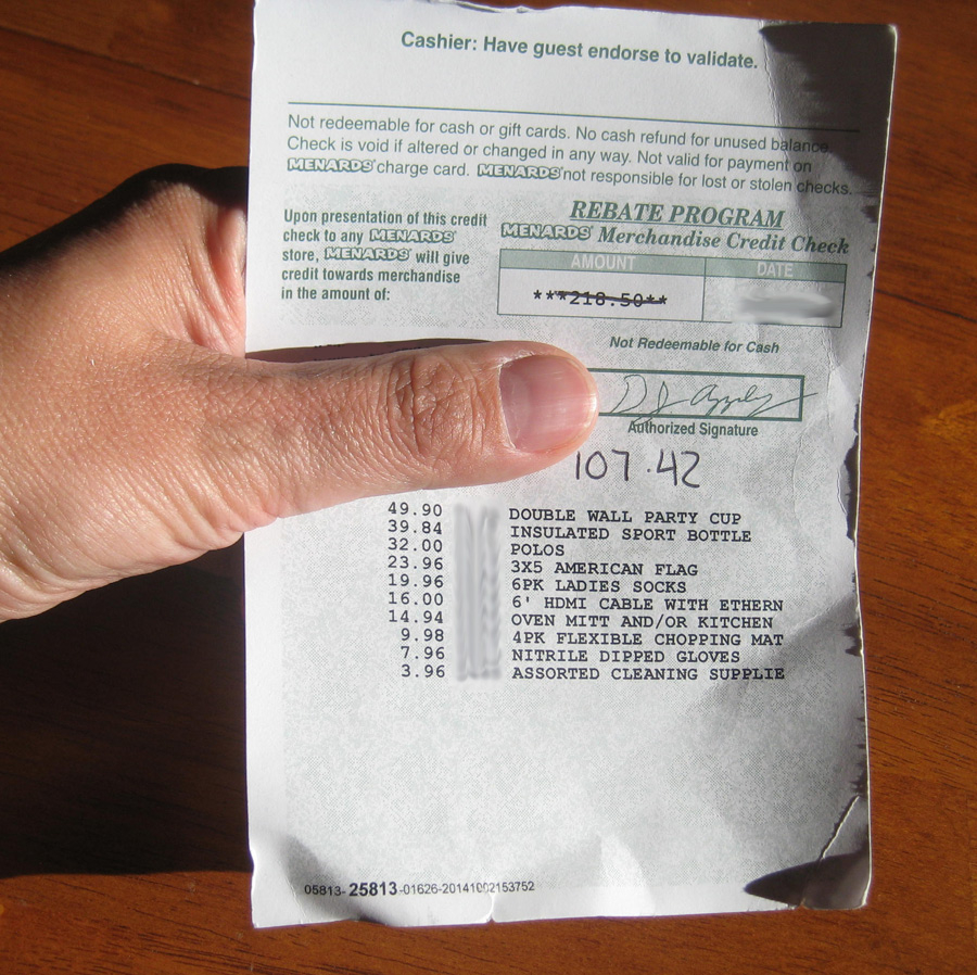 Can You Reprint Menards Rebate Receipt