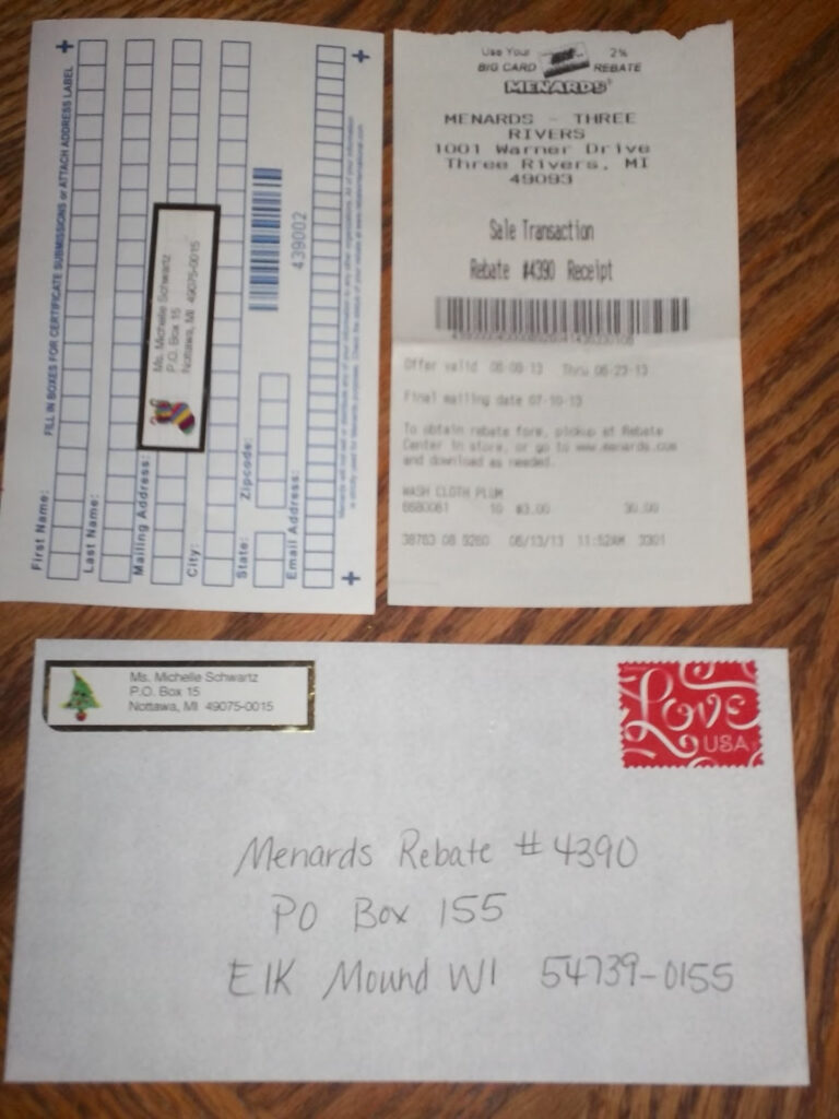 How To Mail In Menards Rebate