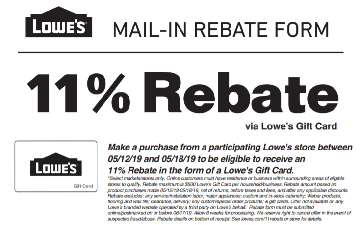 Lowes Menards 11 Rebate