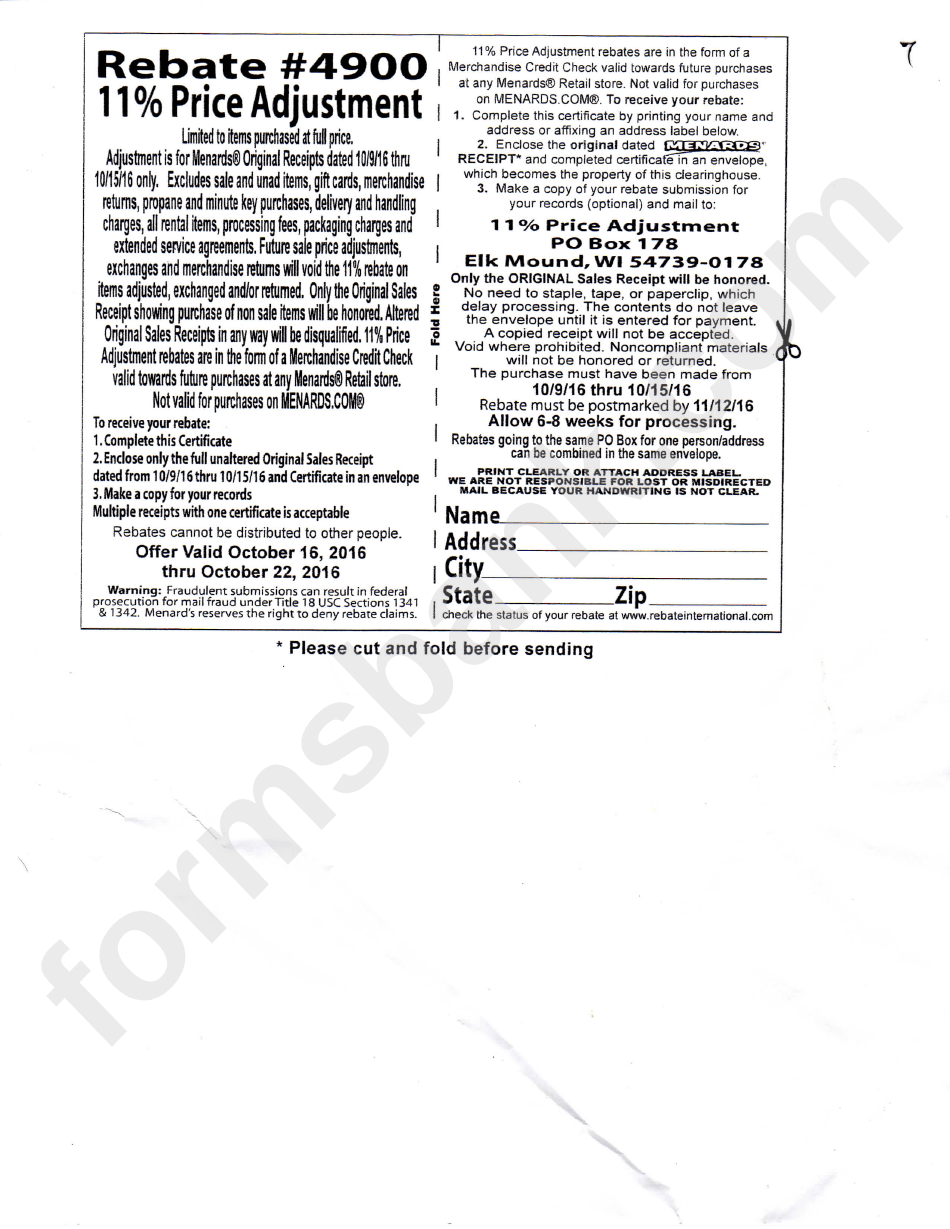 Menard Rebate Form Pdf RebateMenards How To Use Rebate With Online Menard Order