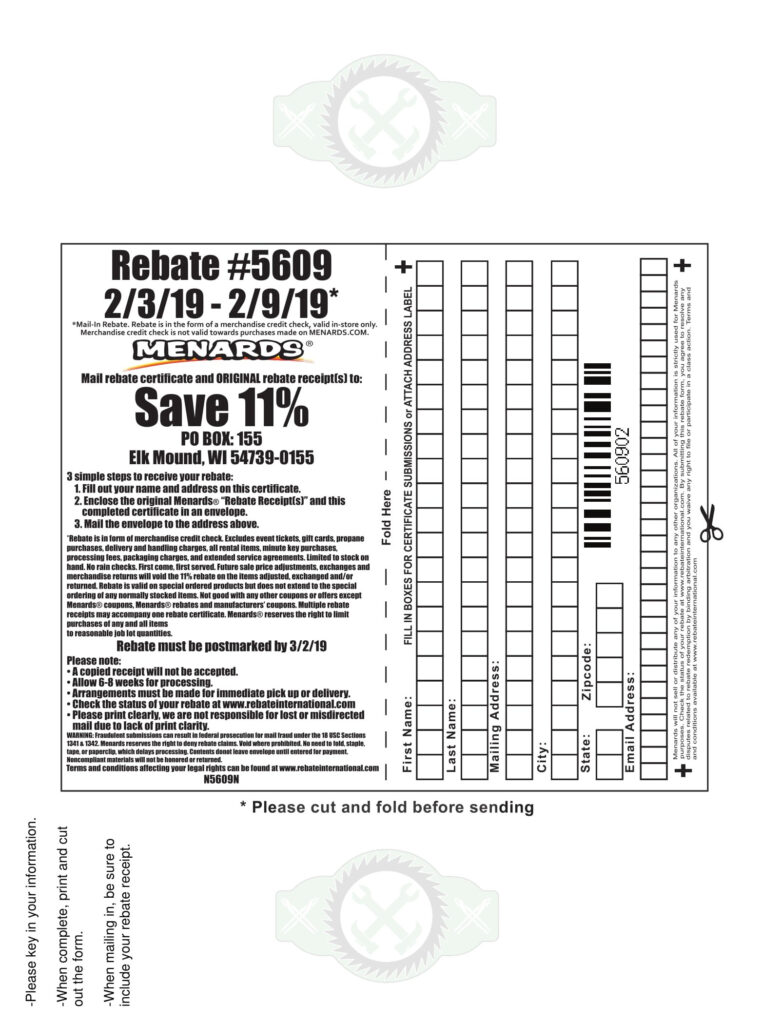 Menards 11 Rebate Form 2023