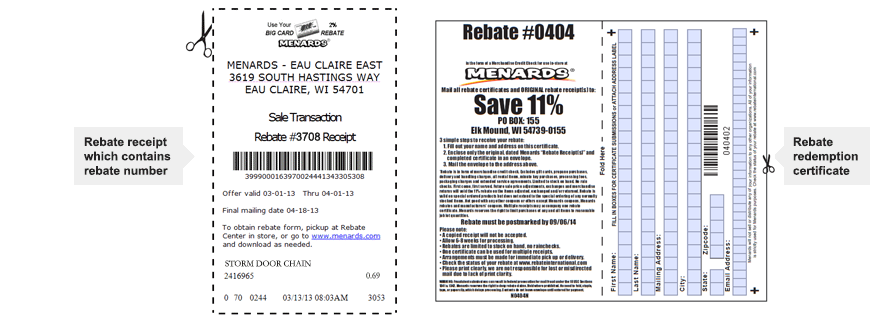 Menards 11 Rebate Form Printable MenardsRebate Form Menards Rebate Slip 4878