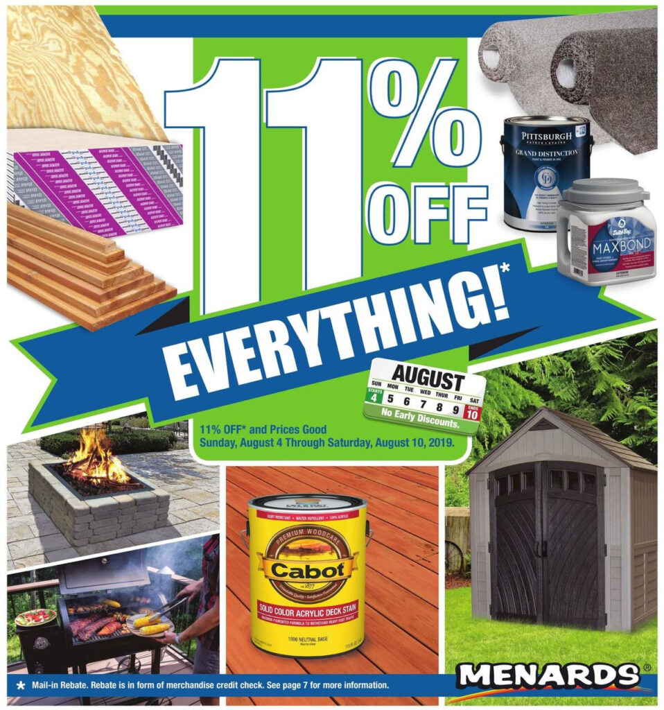 Does Menards Have 11 Off Rebate This Week