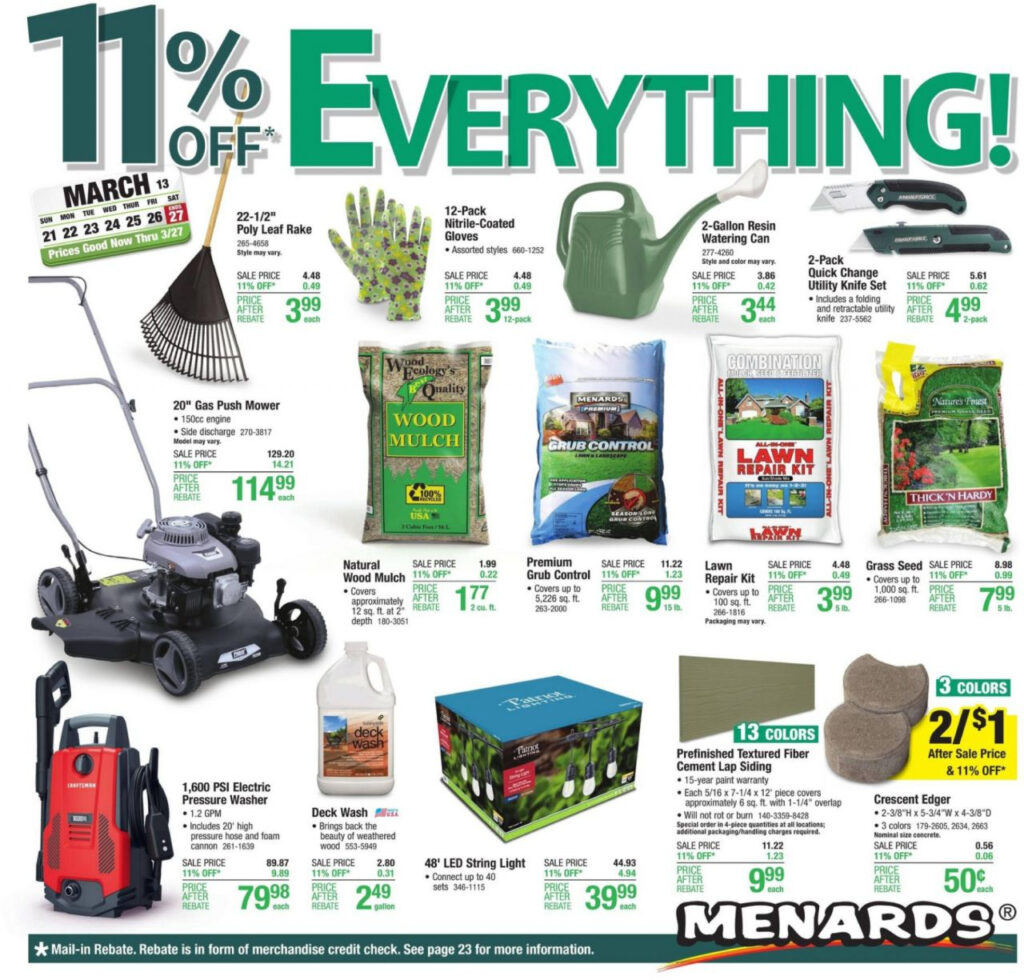 Is There A 11 Rebate At Menards This Week