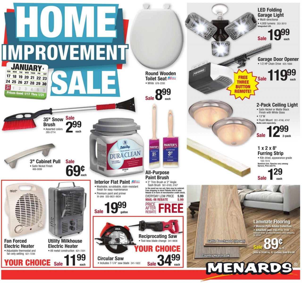 Menards Flyer Home Improvement Sale 17 01 2021 31 01 2021 Is Menards Rebate Available If Paying By Gift Card