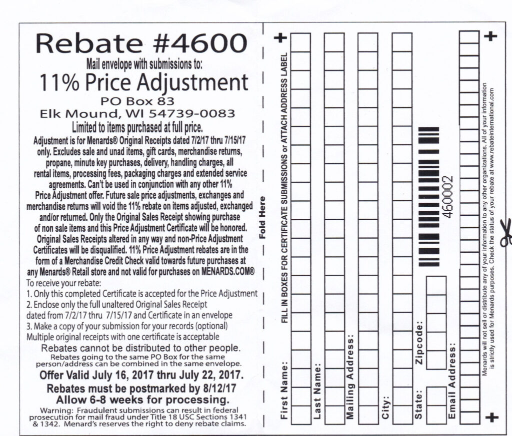 Reissue A Menards Rebate