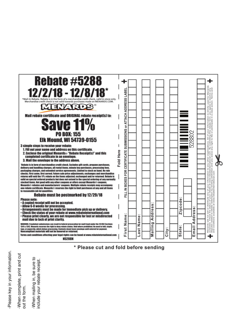 Menards Rebate How Long