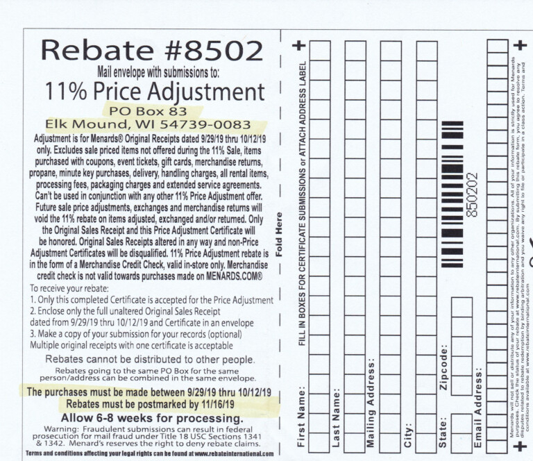 How Often Does Menards Do 11 Rebates