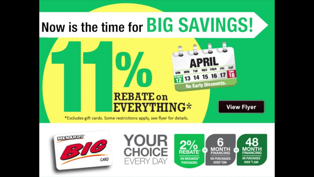 Menards 11 Rebate Dates