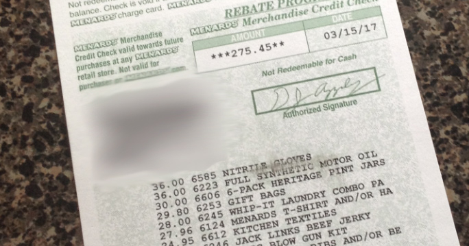 Menards Rebate Credit Check