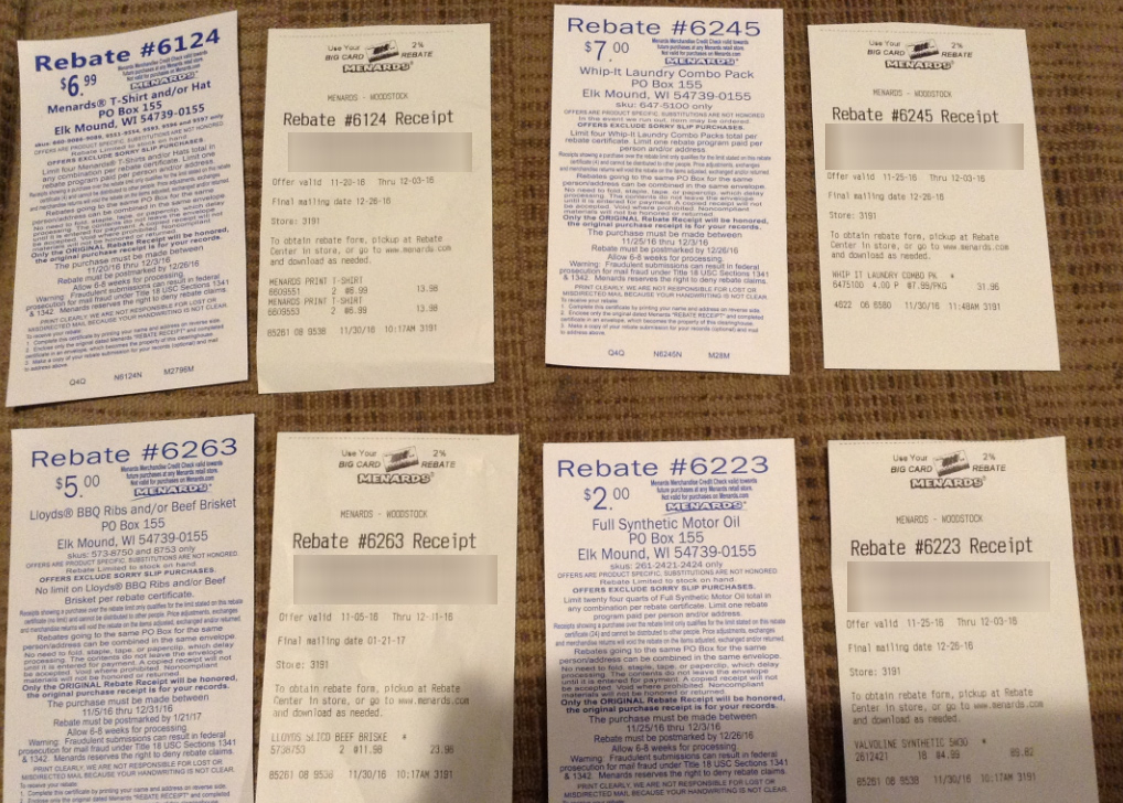 Menards Rebates Stolen